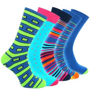 5 Paar bunte Socken mit verschiedenen Mustern – Bunt2, 39-42