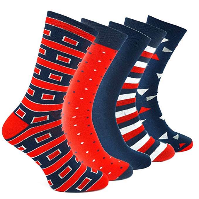 5 Paar bunte Socken mit verschiedenen Mustern – Bunt4, 39-42