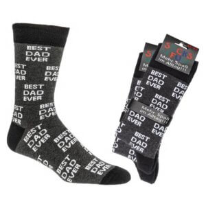 1 Paar Lustige Socken mit Motiven oder Text (Ente, Gartenzwerg, Fliegenpilz) – Best dad, 36-41