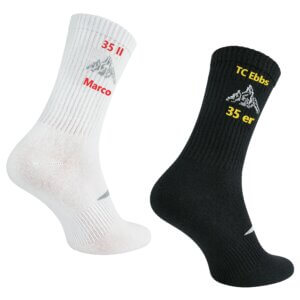 2 Paar Sport-Socken mit Bestickung