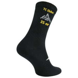 2 Paar Sport-Socken mit Bestickung – Schwarz, 47-50